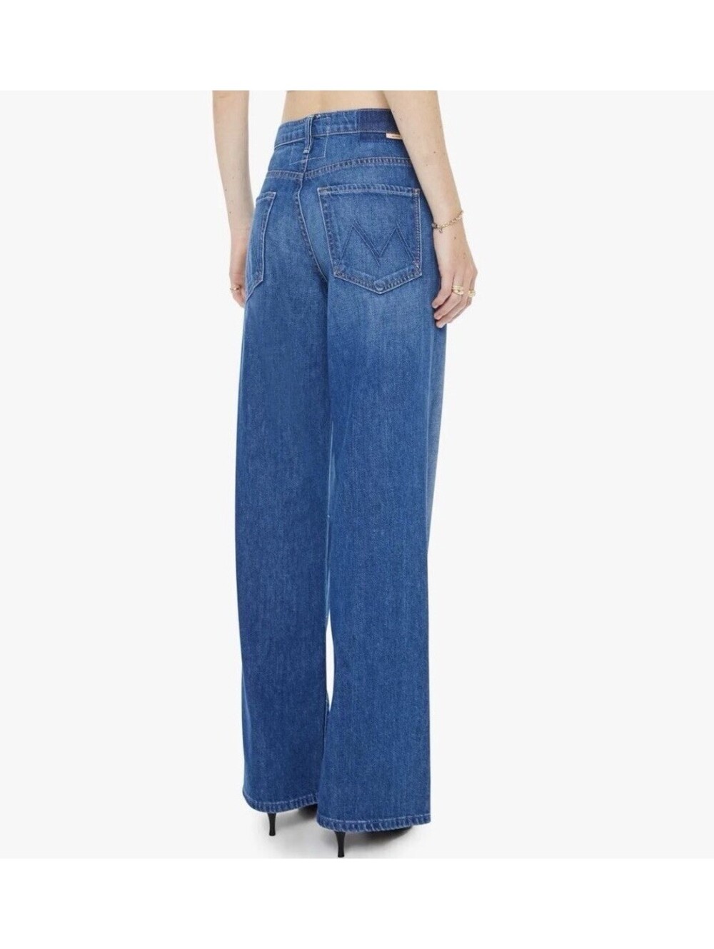 Mother Womens Jean Big Tipper Blue Size Sz 31 The Mid Rise Maven Skimp Wide Leg